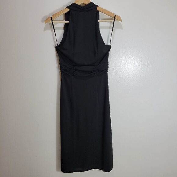 LOFT Ann Taylor Black V Neck Knot Bust Dress - Picture 4 of 8